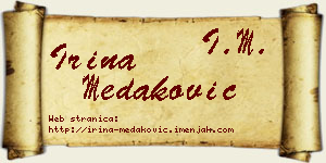 Irina Medaković vizit kartica